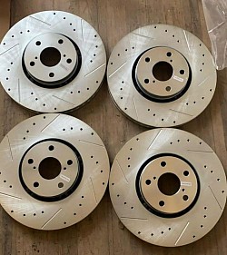 Front Brake Discs for Lexus IS/GS – $600  Upgrade your Lexus with brand-new, high-performance front brake discs. Designed with a drilled and slotted surface for improved cooling and reduced brake fade, these rotors ensure smooth, reliable stopping power every time. Features:  Compatible with Lexus IS & GS models  Brand new – premium quality build  Drilled & slotted for enhanced performance  Precision-machined for perfect fitment  Price: $600 (set of 2 front rotors)  📦 In stock and ready to ship!